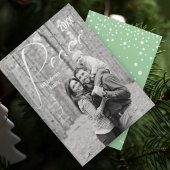 緑または任意のカラーピースホリデーファミリーフォト シーズンカード