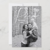 緑または任意のカラーピースホリデーファミリーフォト シーズンカード (正面)