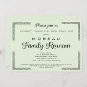 緑または任意のカラーファミリ懇親会招待状 招待状 (正面/裏面)