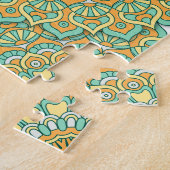 緑または黄色の曼荼羅のパズル ジグソーパズル (側面)