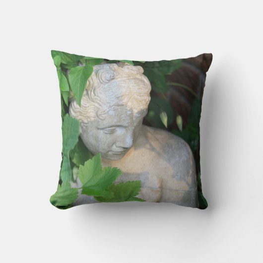 緑やる気を起こさせる石庭彫刻自然 クッション (正面)