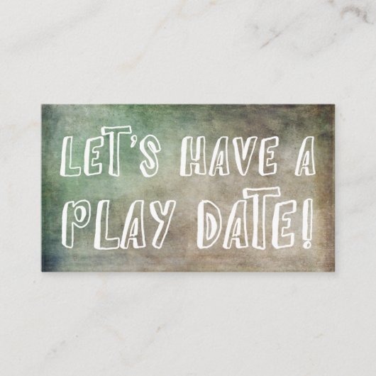 緑よくはしゃぐ茶モミグランジー遊デートカード コーリングカード (正面)