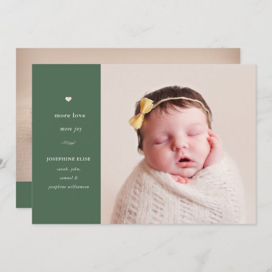 緑より愛し、より喜び | 休日誕生発表 シーズンカード (正面/裏面)