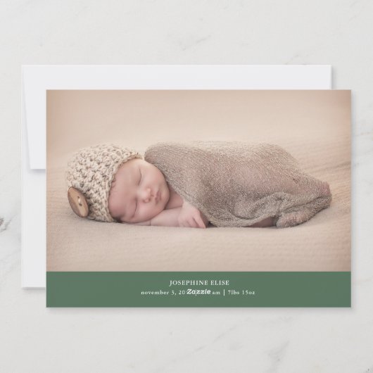 緑より愛し、より喜び | 休日誕生発表 シーズンカード (裏面)