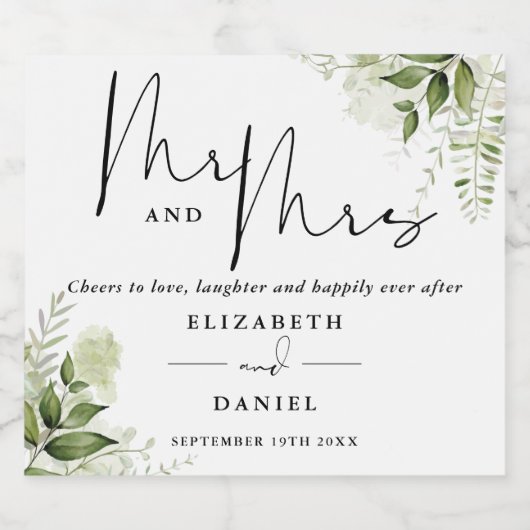 緑を愛する応援夫妻結婚 ビールラベル (シングルラベル)