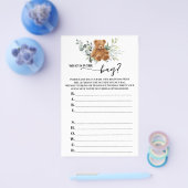 緑を我慢するバッグの赤ちゃんシャワーゲームの内容 チラシ (シングル)