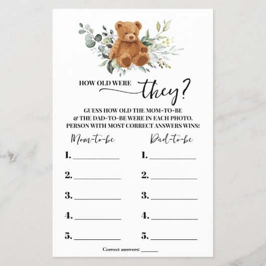 緑を我慢する彼らがシャワーゲームカードを何歳だった チラシ (正面)