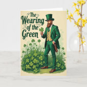 緑を着て幸運を St Patricks カード (黄色い花)