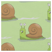 緑を競争させているかたつむり ファブリック (クローズアップ)