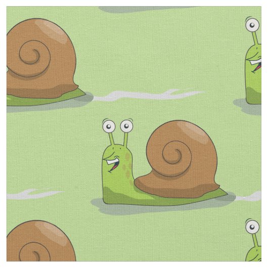 緑を競争させているかたつむり ファブリック (クローズアップ)
