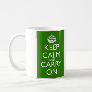 緑を競争させているKeep Calm and Carry Onイギリス コーヒーマグカップ