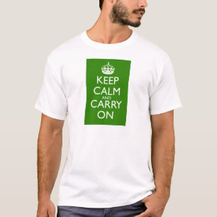 緑を競争させているKeep Calm and Carry Onイギリス Tシャツ