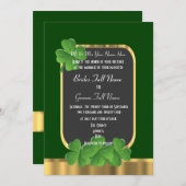 緑アイルランドのシャムロック·ク結婚ローバーズ 招待状 (正面/裏面)