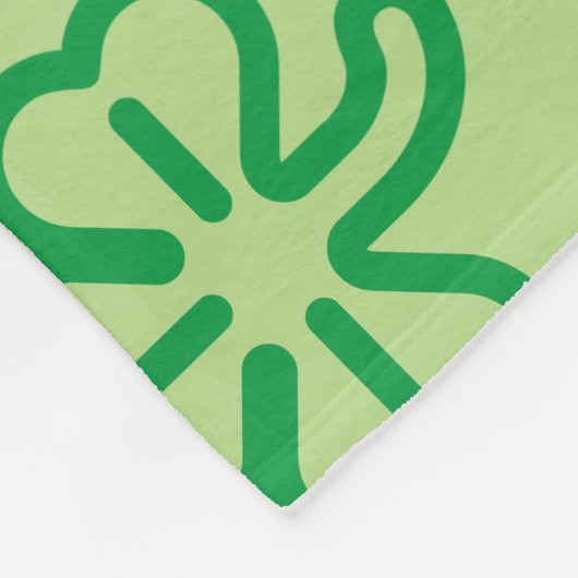 緑アイルランドシャムロックパーソナライズされたファミリー名 フリースブランケット (角)