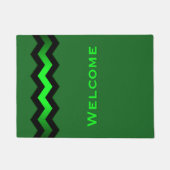 緑アクセント（縦） ドアマット (正面)