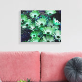 緑アフリカデイジー抽象芸術花 キャンバスプリント (インサイチュ (リビング))