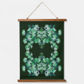 緑アフリカデイジー花抽象芸術 吊り下げ型タペストリー (正面)