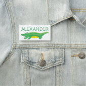 緑アリゲータークロコダイル爬虫動物動物 名札 (インサイチュ)