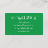 緑アリゲーター爬虫類性クロコダイル動物園 名刺 (裏面)