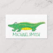 緑アリゲーター爬虫類性クロコダイル動物園 名刺 (正面)