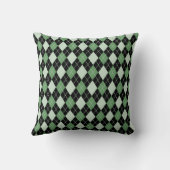 緑アーガイルと黒の模様枕 クッション (裏面)