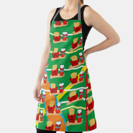緑エプロンpapas fritas y drink エプロン