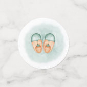 緑エレガントとオレンジの水色の赤ちゃんシャワー コンフェッティ (スモール正面)