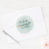 緑エレガントとオレンジの水色の赤ちゃんシャワー ラウンドシール (封筒)