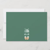 緑エレガントとオレンジの水色の赤ちゃんシャワー 招待状 (裏面)