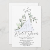 緑エレガントとド結婚レスブライダルシャワー 招待状 (正面/裏面)