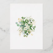 緑エレガントとド結婚レスブライダルシャワー 箔招待状 (裏面)