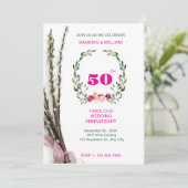 緑エレガントとピンクのフローラ50周年記念 招待状 (スタンド正面)