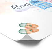 緑エレガントとピンクの水色のジェンダーの明かす ポスター (角)