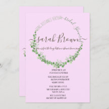 緑エレガントとピンクの葉の仮想ブライダルシャワー