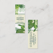 緑エレガントと小葉さい花を持つフローラ スキニー名刺 (正面/裏面)
