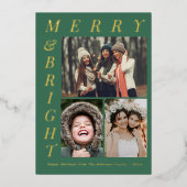 緑エレガントと明メリーるいクリスマス 箔シーズンカード (正面)