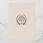 緑エレガントと白のイスラーム結婚金ゴールド 箔招待状 (裏面)