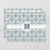 緑エレガントと白のヴィンテージダマビクトリアンスク ポストカード (正面/裏面)