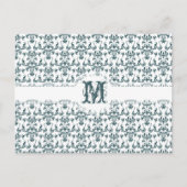 緑エレガントと白のヴィンテージダマビクトリアンスク ポストカード (正面)