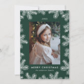 緑エレガントと白の松の枠写真 シーズンカード (正面)