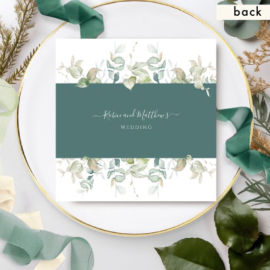 緑エレガントと緑のスティープ、スクエア結婚 招待状