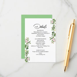 緑エレガントと美しいフローラ結婚ズ エンクロージャーカード