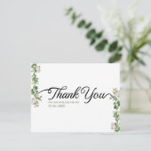 緑エレガントと美しいフローラ結婚ズ サンキューカード (スタンド正面)