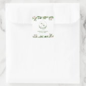 緑エレガントと美しいフローラ結婚ズ スクエアシール (バッグ)