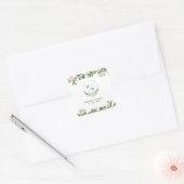 緑エレガントと美しいフローラ結婚ズ スクエアシール (封筒)