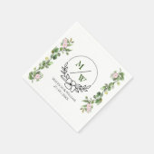 緑エレガントと美しいフローラ結婚ズ スタンダードカクテルナプキン (角)
