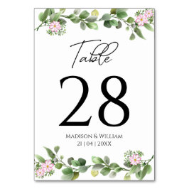 緑エレガントと美しいフローラ結婚ズ テーブルナンバー