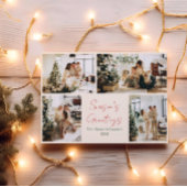 緑エレガントと赤のクリスマスフォトカード 招待状