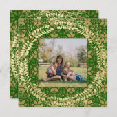 緑エレガントと金ゴールドの写真 シーズンカード (正面/裏面)