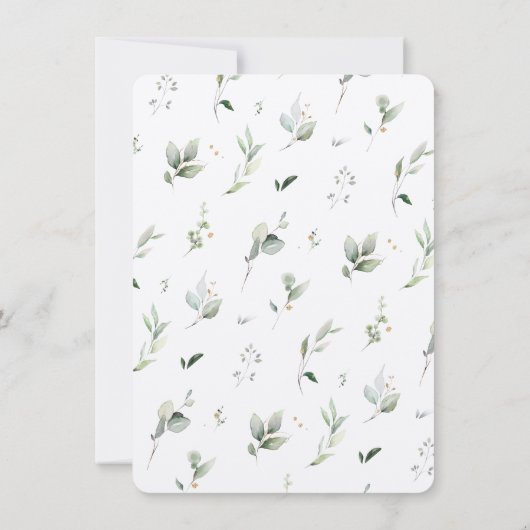 緑エレガントと金ゴールドのRSVPの結婚カード 招待状 (裏面)